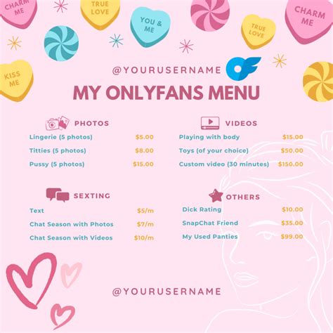 price list template onlyfans menu template|FREE OnlyFans Menu Template Ideas with Neat Price List